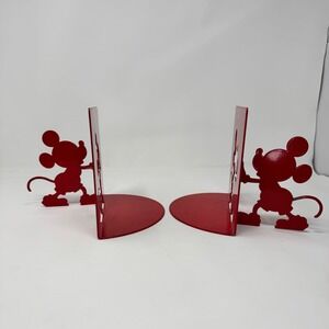 Disney Michael Graves Mickey Mouse Red Metal Bookends Möller Design Vintage